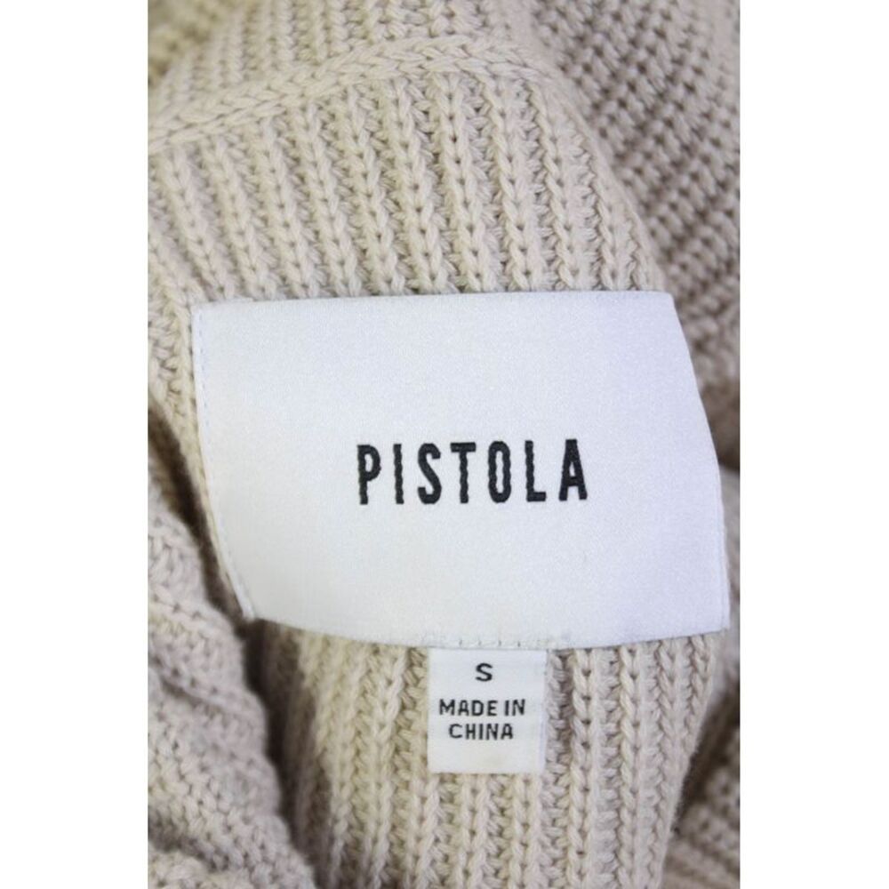 Pistola Womens Long Sleeve Distressed Trim Cowl Neck Sweater Beige Size Small - Picture 5 of 5